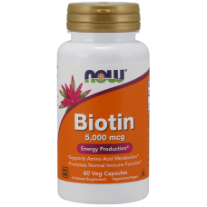 Витамины NOW Biotin 5 мг 60 капсул