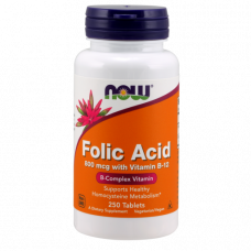 Витаминно-минеральный комплекс NOW Folic Acid 800 мкг 250 таблеток