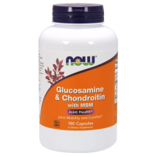 Препарат для восстановления суставов и связок NOW Glucosamine & Chondroitin with MSM 180 капсул