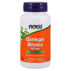 Препарат для повышения умственной энергии и работы мозга NOW Ginkgo Biloba 60 mg 120 капсул