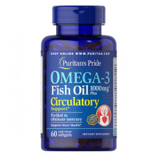 Комплекс незаменимых жирных кислот Puritan's Pride Omega 3 Fish Oil 1000 mg Circulatory 60 капсул