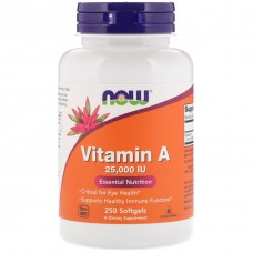 Витамины NOW Foods Vitamin A 25000 IU 250 капсул