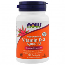 Витамины NOW Foods Vitamin D3 5000 IU 240 капсул