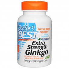 Препарат для повышения умственной энергии и работы мозга Doctor's Best Extra Strength Ginkgo 120 мг 360 капсул