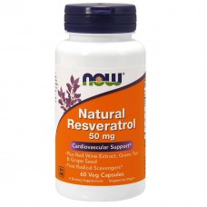 Препарат для поддержки работы организма NOW Foods Natural Resveratrol 60 капсул