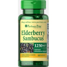 Препарат для поддержки имунной системы Puritan's Pride Elderberry Sambucus 1250 мг 60 капсул
