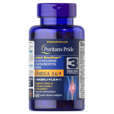 Препарат для восстановления суставов и связок + Омега Puritan's Pride Glucosamine Chondroitin MSM Omega 3,6,9 120 капсул