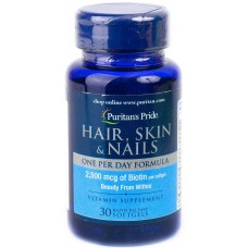 Витамины для кожи и ногтей Puritan's Pride Hair Skin Nails One Per Day Formula 30 капсул