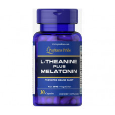 Для профилактики сна Puritan's Pride L-Theanine Plus Melatonin 30 капсул