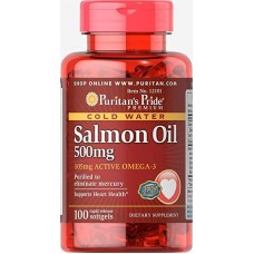 Комплекс незаменимых жирных кислот Puritan's Pride Salmon Oil 500 мг 100 капсул