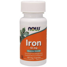 Хелат железа NOW Iron 18 mg 120 капсул