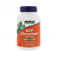 Минеральный комплекс NOW GTF Chromium 200 mcg 250 таблеток