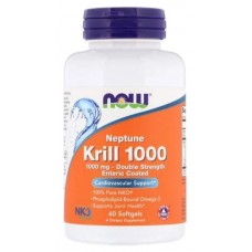 Комплекс незаменимых жирных кислот NOW Krill Oil 1000 double strength 60 капсул
