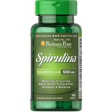 Препарат для поддержки работы организма Puritan's Pride Spirulina 500 mg 100 таблеток