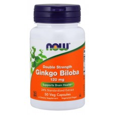 Препарат для повышения умственной энергии и работы мозга Now Foods Ginkgo Biloba Double Strength 120 мг 50 капсул