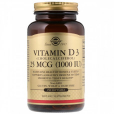 Витамины Solgar Vitamin D3 1000 IU 250 капсул