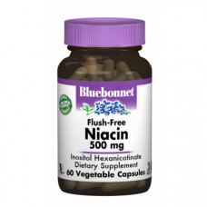 Ниaцин без инфузата Bluebonnet Nutrition Flush-Free Niacin В3 500 мг 60 капсул