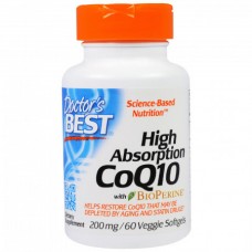 Коэнзим Doctor's Best High Absorption Coenzyme Q10 200 мг BioPerine 60 капсул