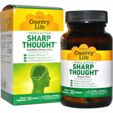 Комплекс для поддержания мозговой деятельности Country Life Sharp Thought 30 капсул