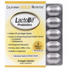 Пробиотик California Gold Nutrition LactoBif Probiotics 5 млрд КОЕ 10 капусул