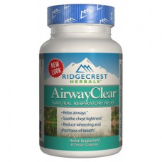 Препарат для поддержки здоровой функции дыхательных путей RidgeCrest Herbals AirwayClear 60 капсул