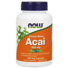 Препарат для поддержки иммунной системы NOW Acai 500 mg freeze dried 100 капсул