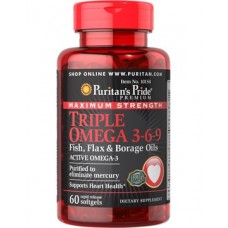 Комплекс незаменимых жирных кислот Puritan's Pride Triple Omega 3-6-9 60 капсул