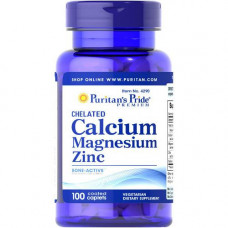 Минеральный комплекс Puritan's Pride Chelated Calcium Magnesium Zinc 100 капсул