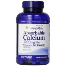 Минеральный комплекс Puritan's Pride Absorbable Calcium 1200 мг with Vitamin D 1000 МЕ 100 капсул