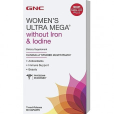 Витамины для женщин GNC Womens Ultra Mega Without Iron and Iodine 90 таблеток