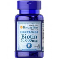 Витамины для кожи, ногтей и волос Puritan's Pride Biotin 10,000 мкг 50 капсул