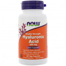 Препарат для восстановления суставов и связок NOW Hyaluronic Acid 100 мг Double Strength 60 капсул