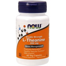 Аминокислота NOW Double Strength L-Theanine 200 мг 60 капсул