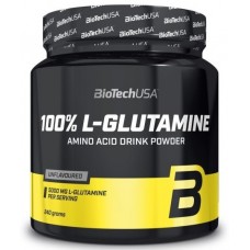 Аминокислота BioTech 100% L-Glutamine 240 грамм Без вкуса