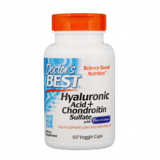 Препарат для восстановления суставов и связок Doctor's Best Hyaluronic Acid+Chondroitin Sulfate 60 капсул