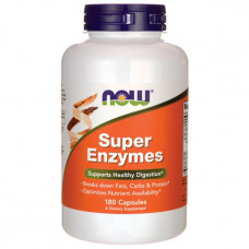 Сбалансированный комплекс ферментов и энзимов NOW Foods Super Enzymes 180 капсул