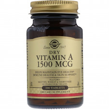 Витамины Solgar Vitamin А 1500 мкг 100 таблеток (333873)